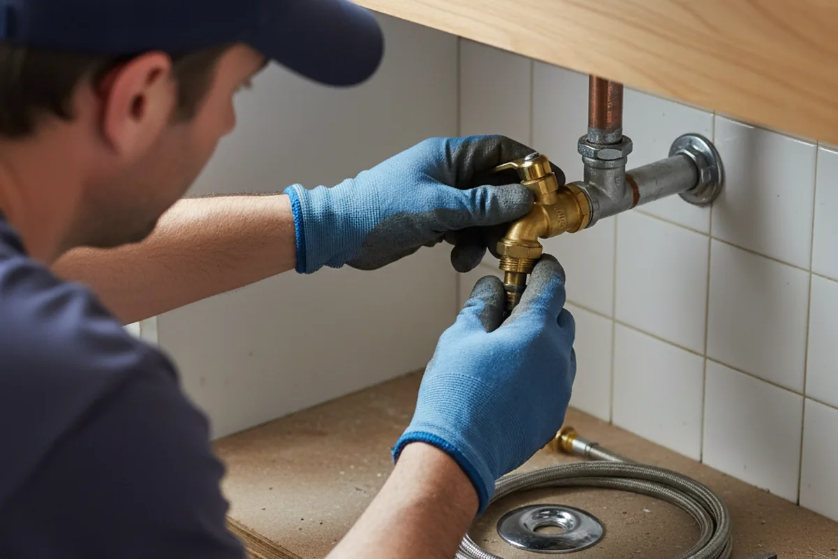 Shutoff valve and fitting work during Burst Pipe Repair in Clear Lake